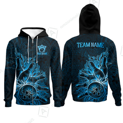 Zip Hoodie||Blue