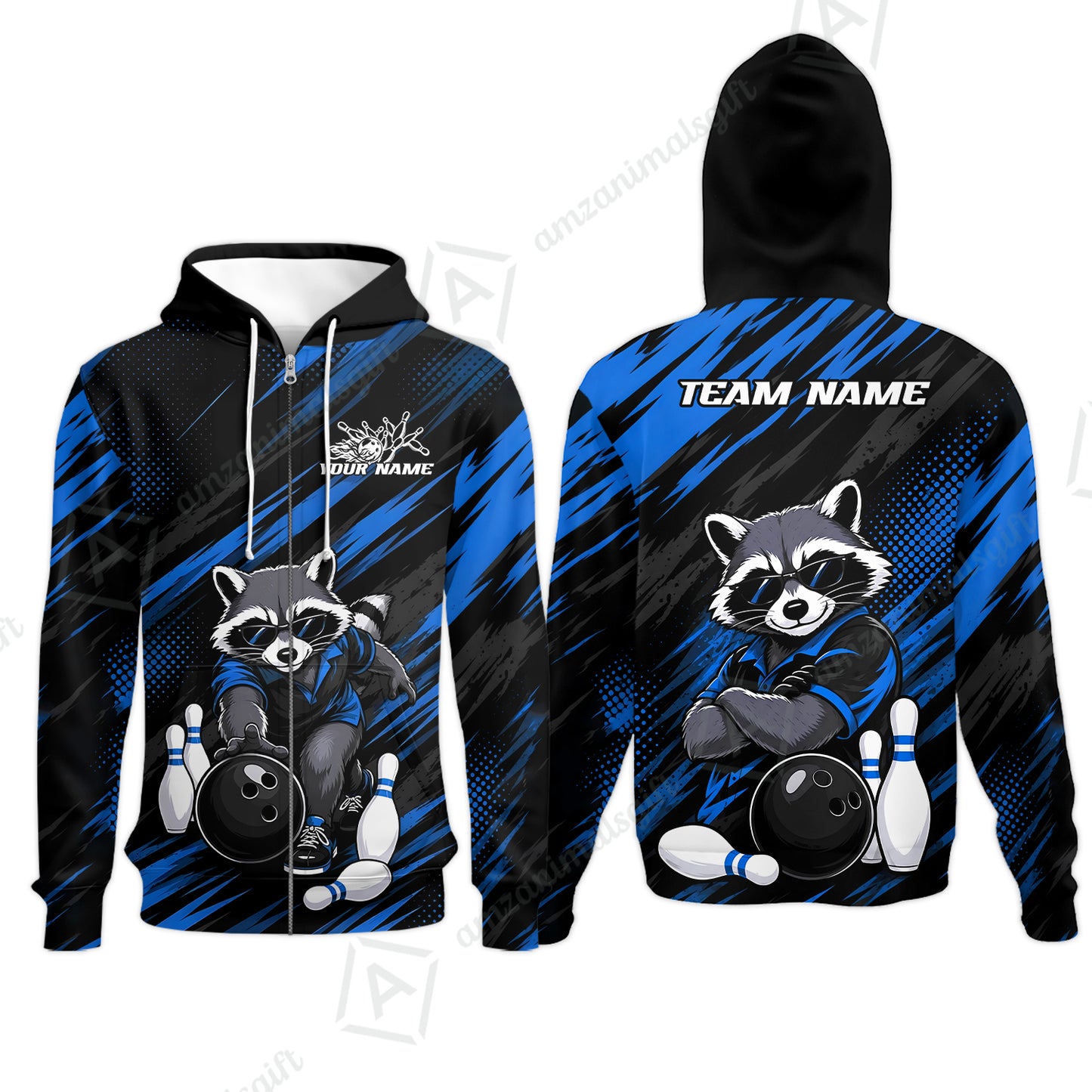 Zip Hoodie||Blue
