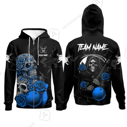 Zip Hoodie||Blue