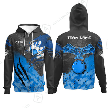 Zip Hoodie||Blue