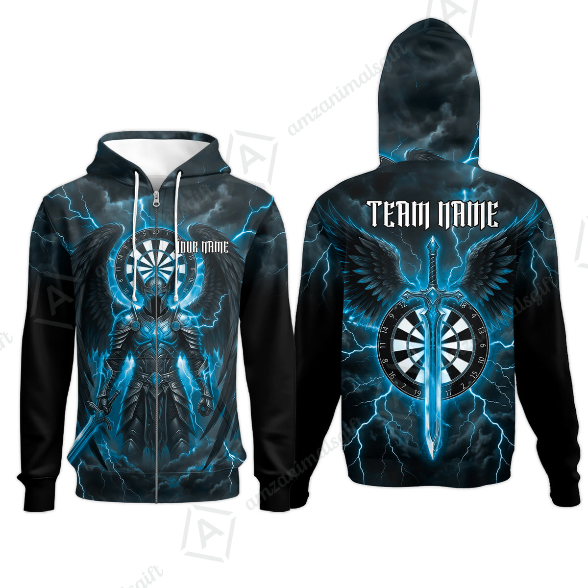 Zip Hoodie||Blue