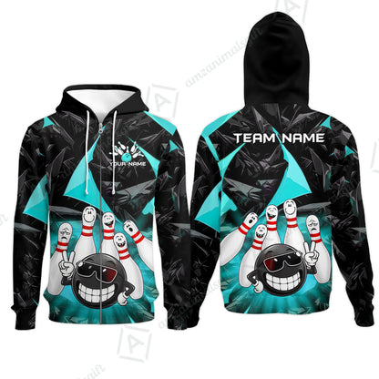 Zip Hoodie||Cyan