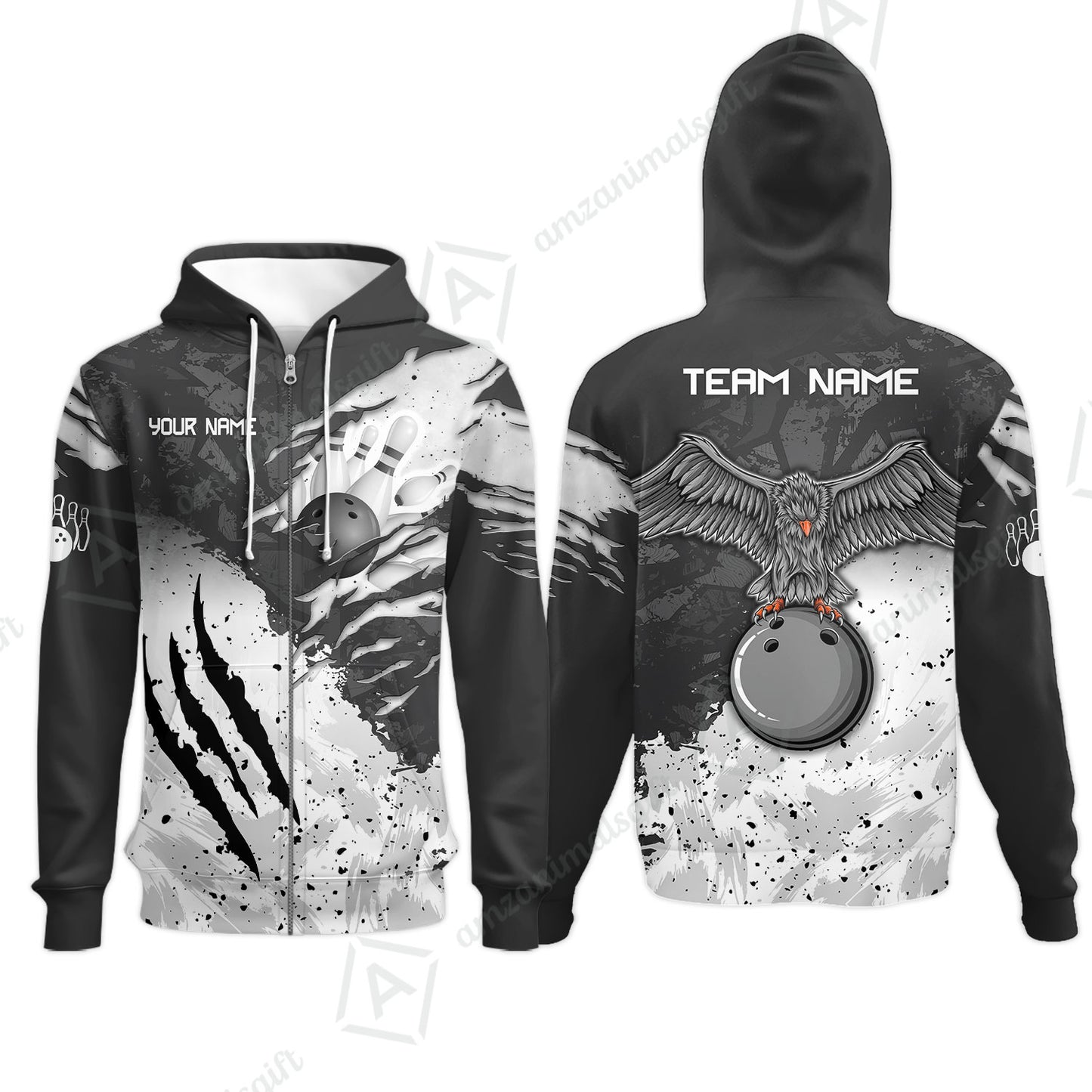 Zip Hoodie||Gray