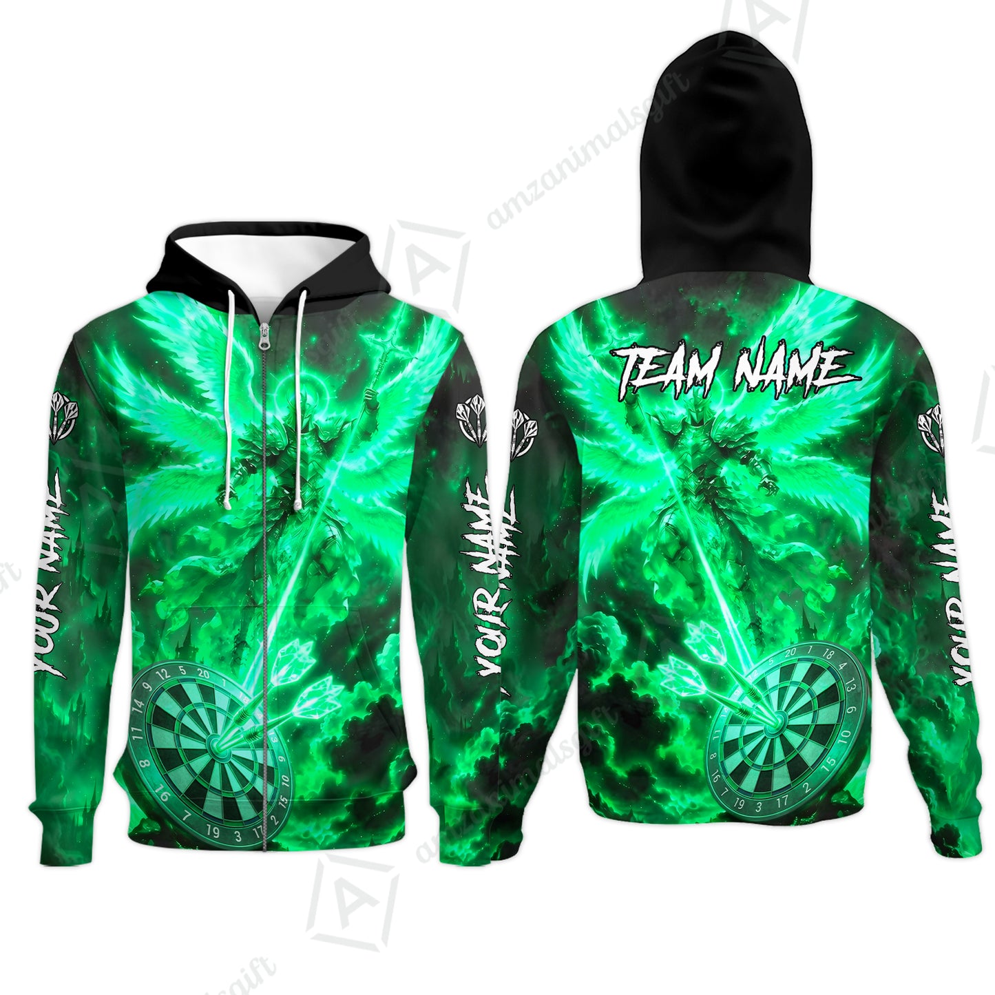 Zip Hoodie||Green