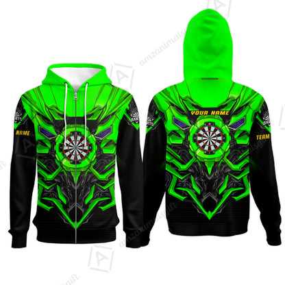 Zip Hoodie||Green