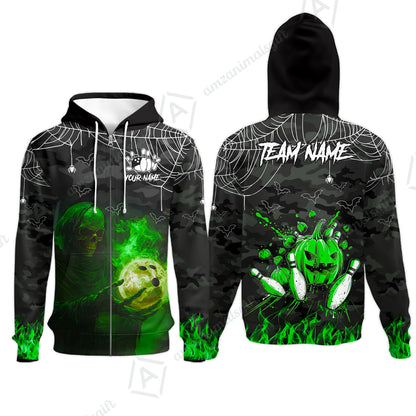 Zip Hoodie||Green