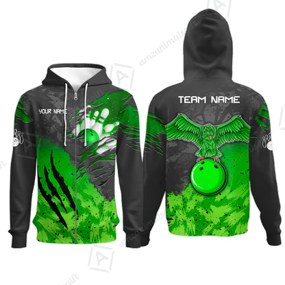 Zip Hoodie||Green