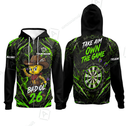 Zip Hoodie||Green