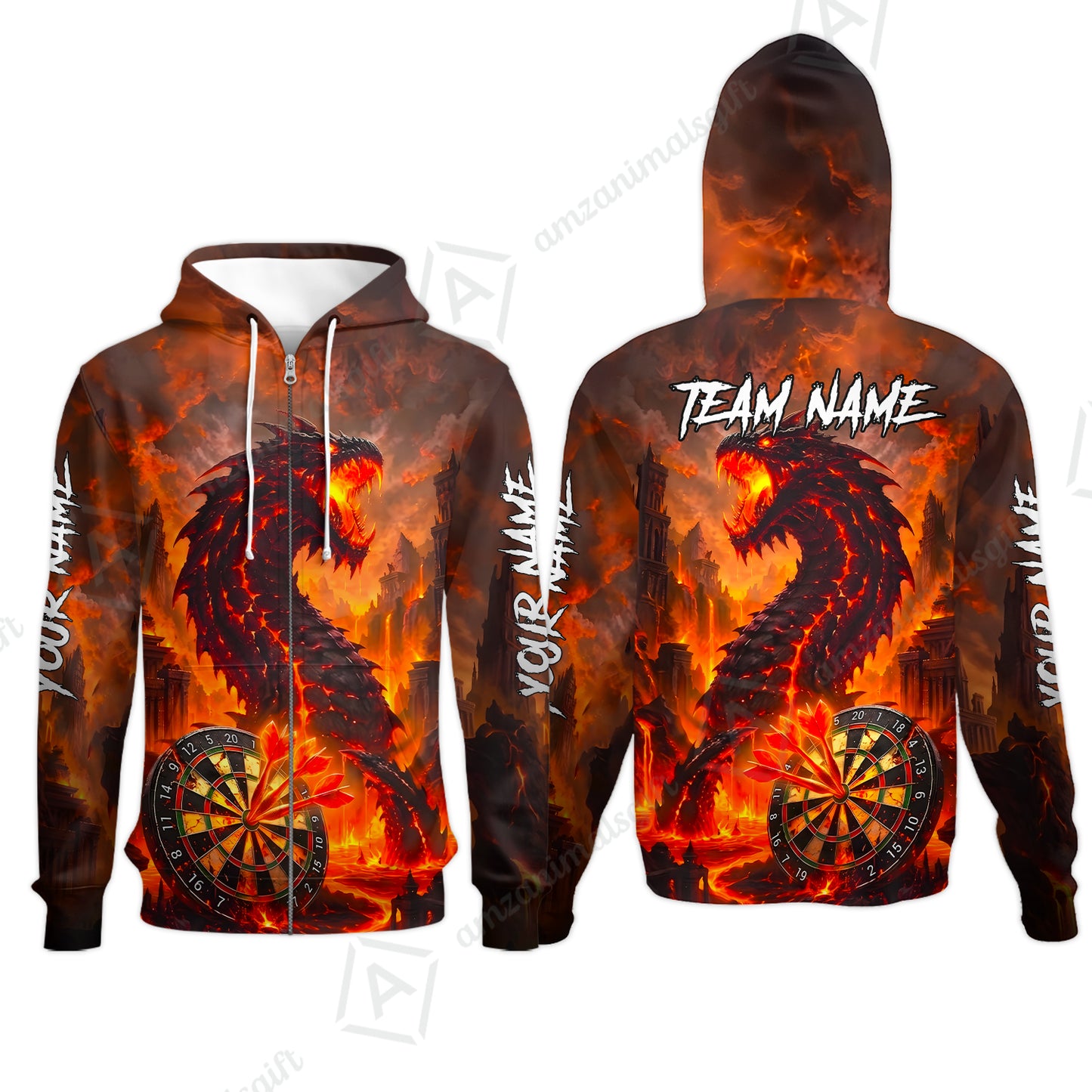 Zip Hoodie||Orange