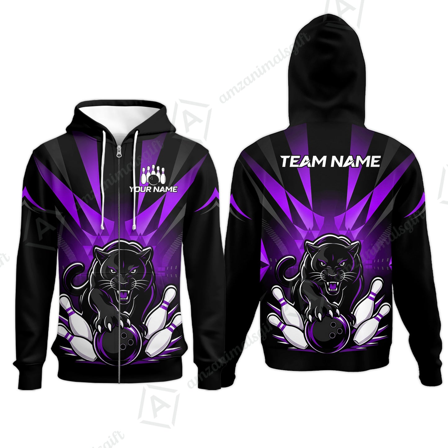 Zip Hoodie||Purple