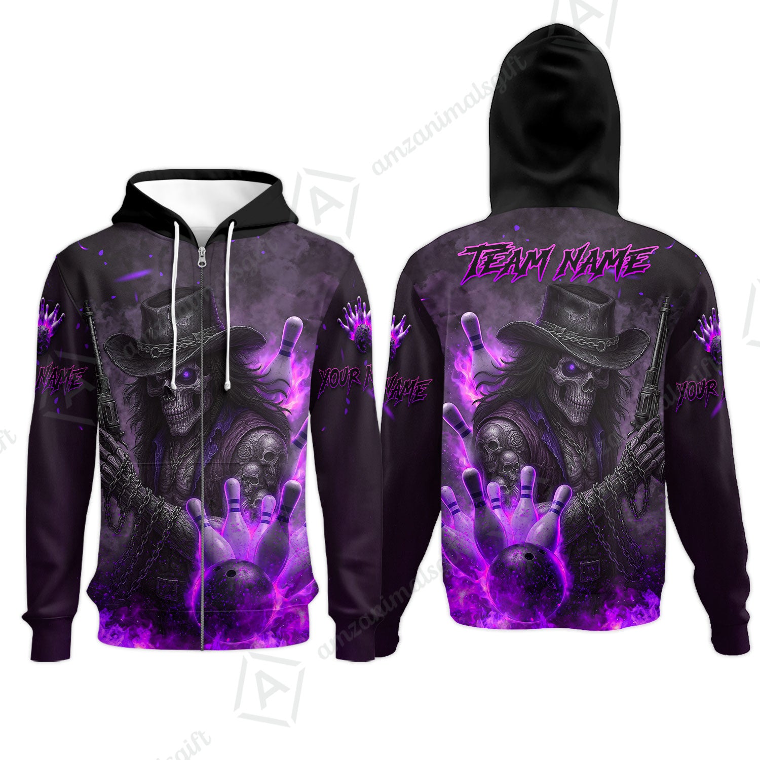 Zip Hoodie||Purple