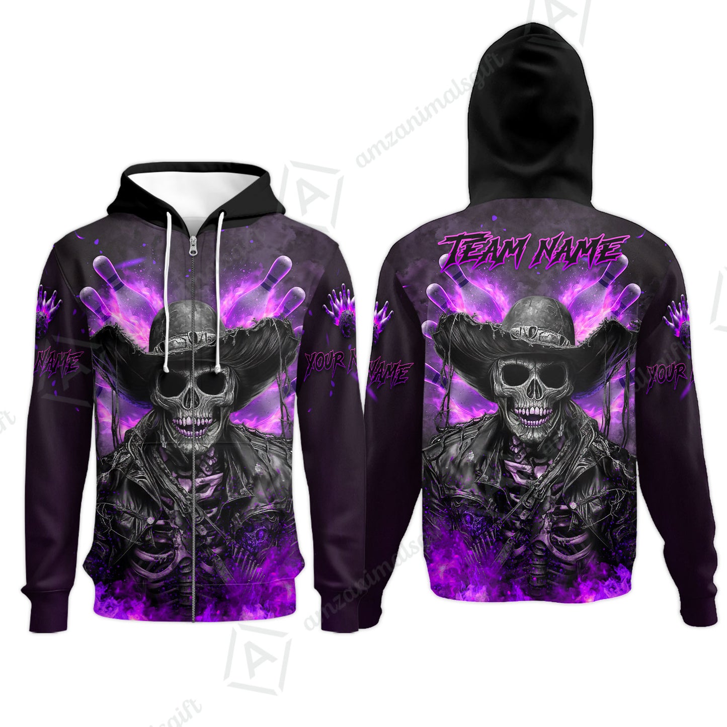 Zip Hoodie||Purple