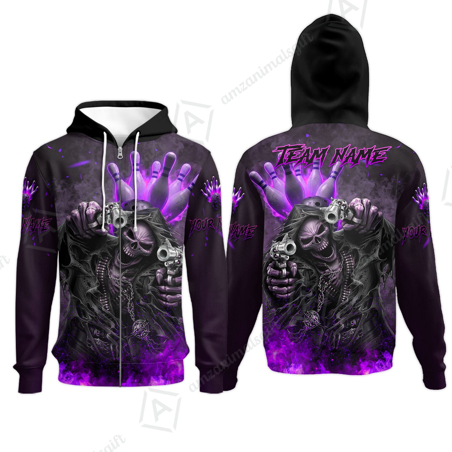 Zip Hoodie||Purple