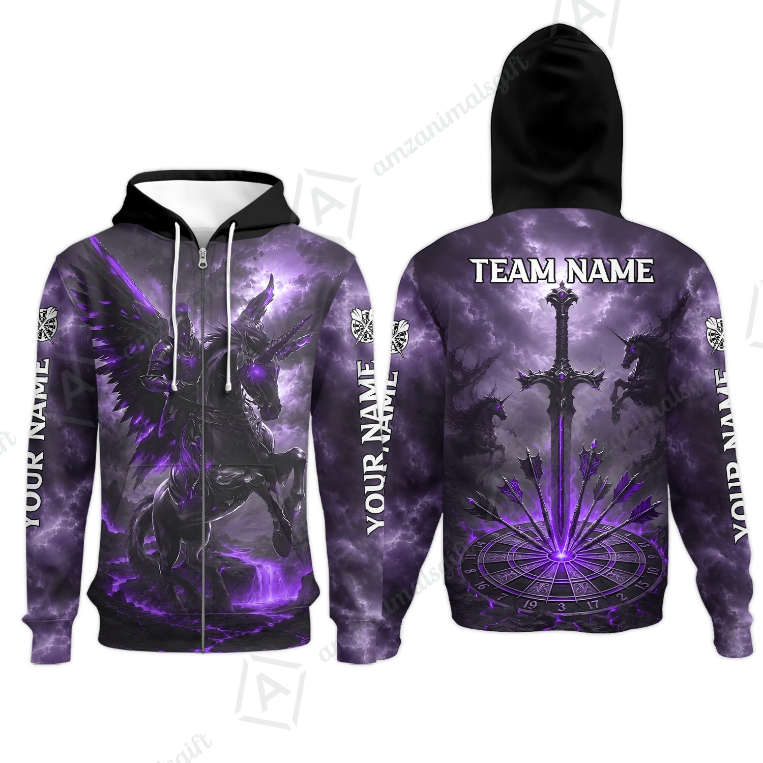 Zip Hoodie||Purple