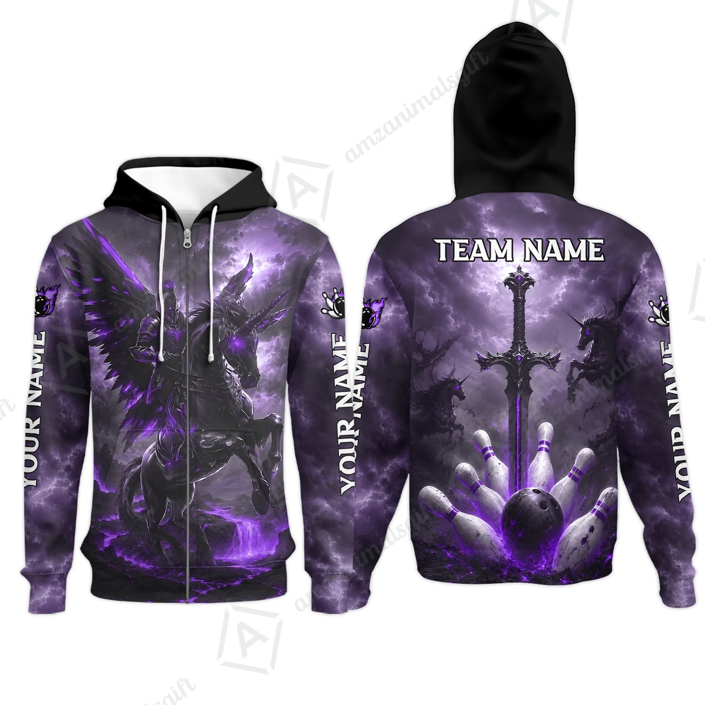Zip Hoodie||Purple