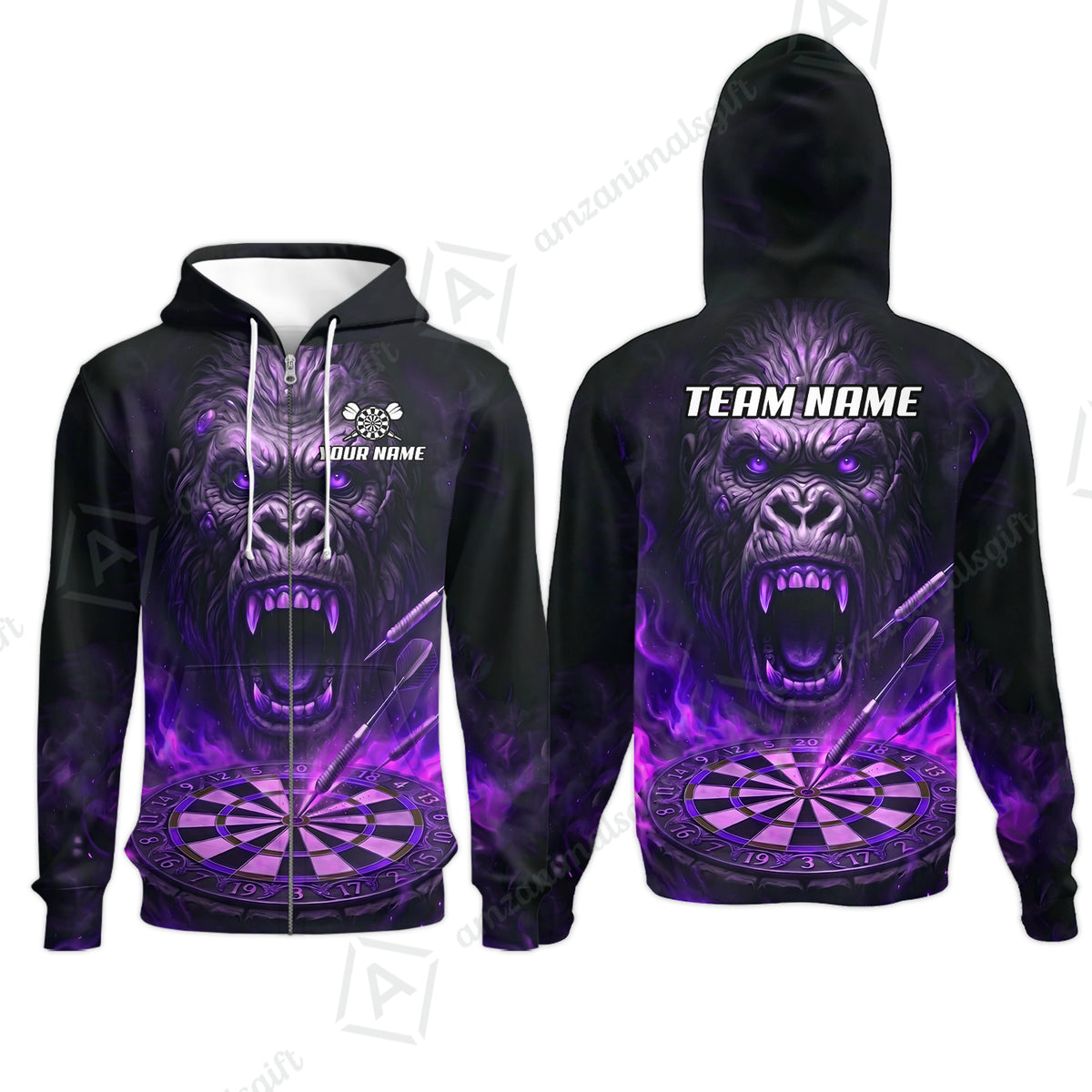 Zip Hoodie||Purple