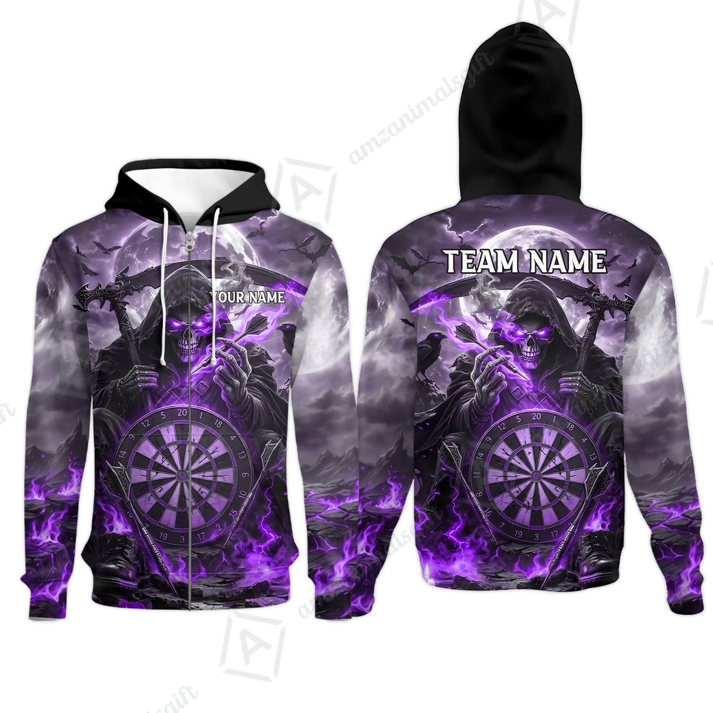 Zip Hoodie||Purple