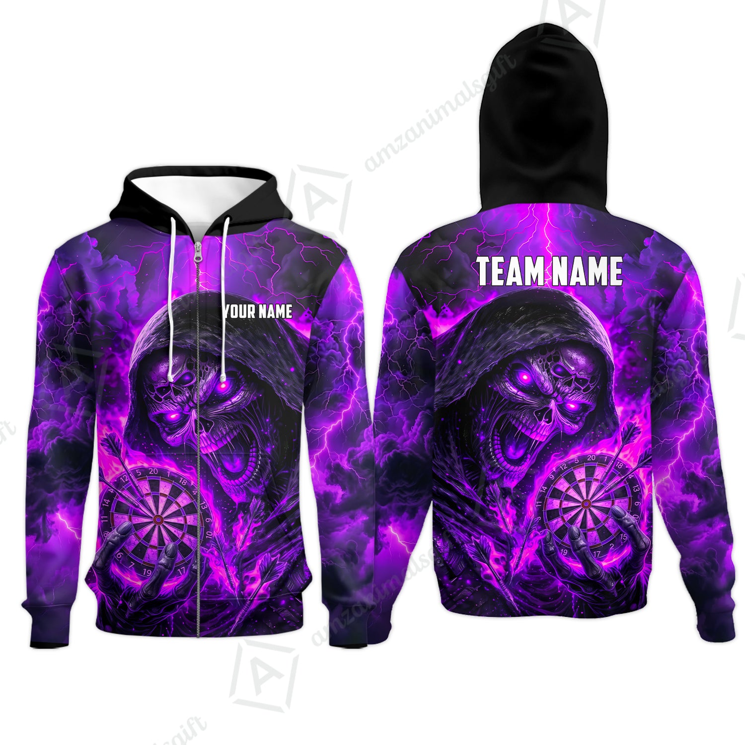 Zip Hoodie||Purple