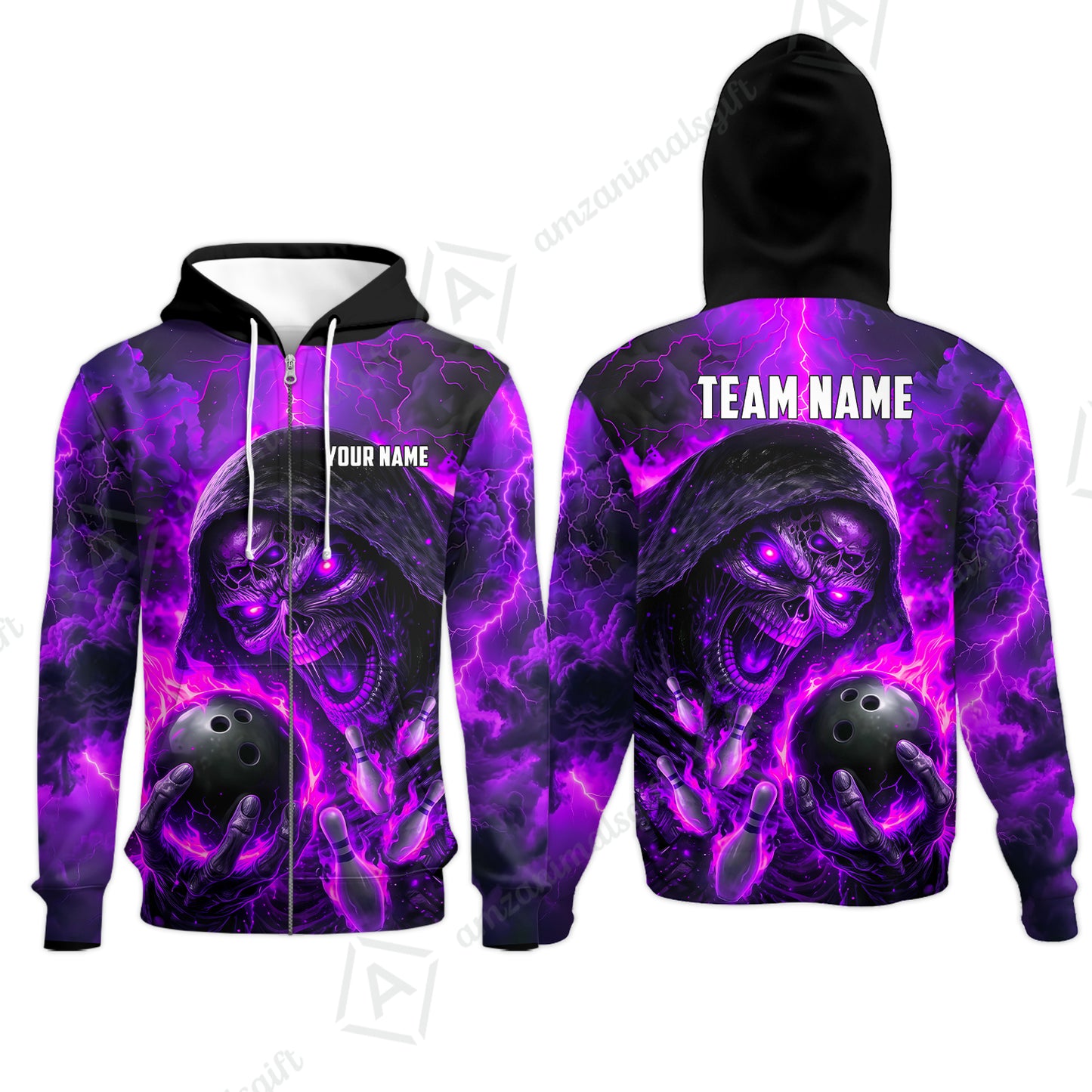 Zip Hoodie||Purple