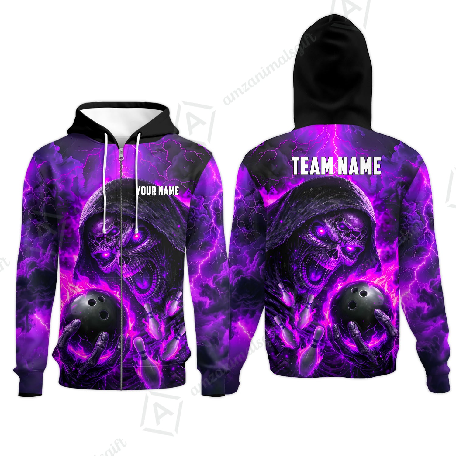 Zip Hoodie||Purple