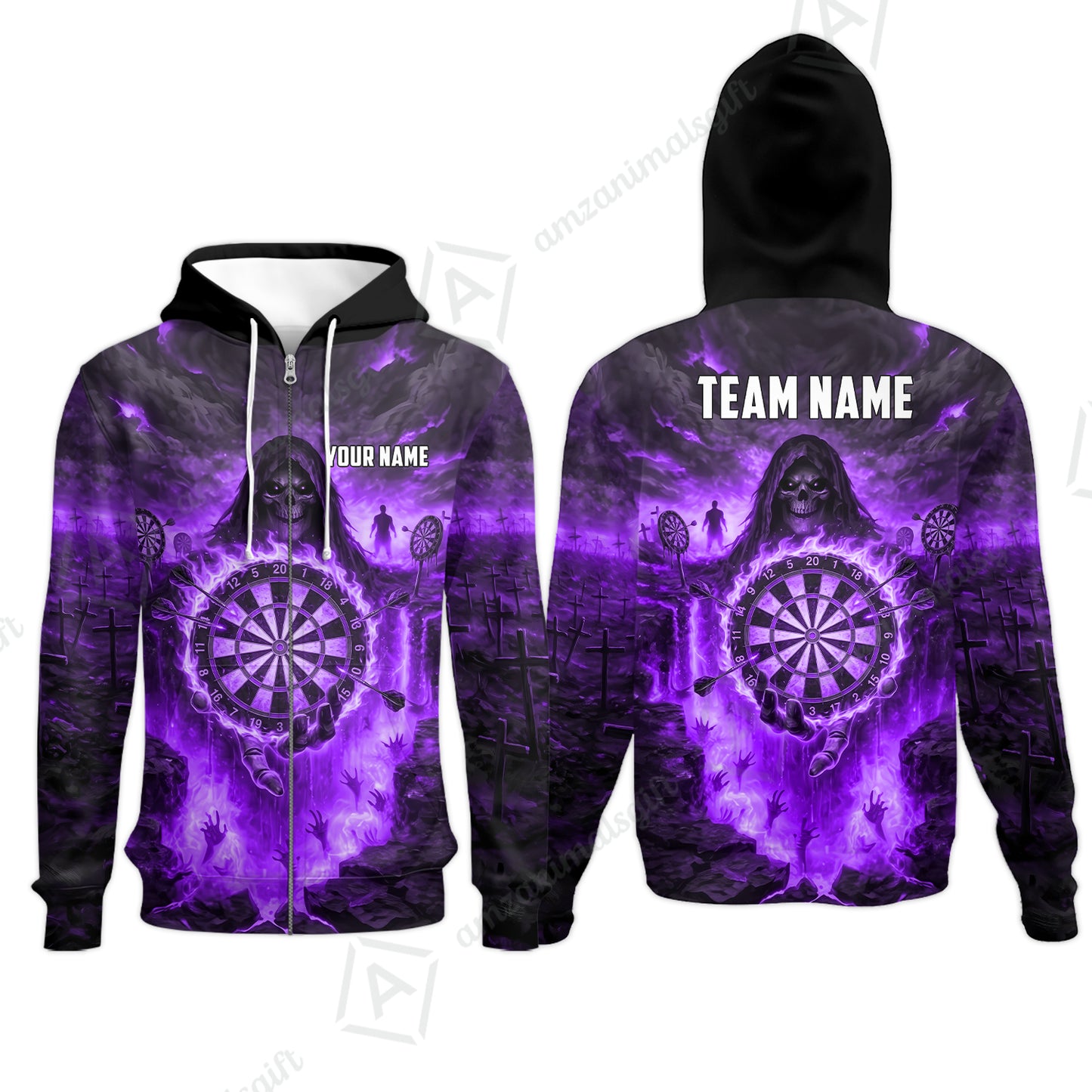 Zip Hoodie||Purple