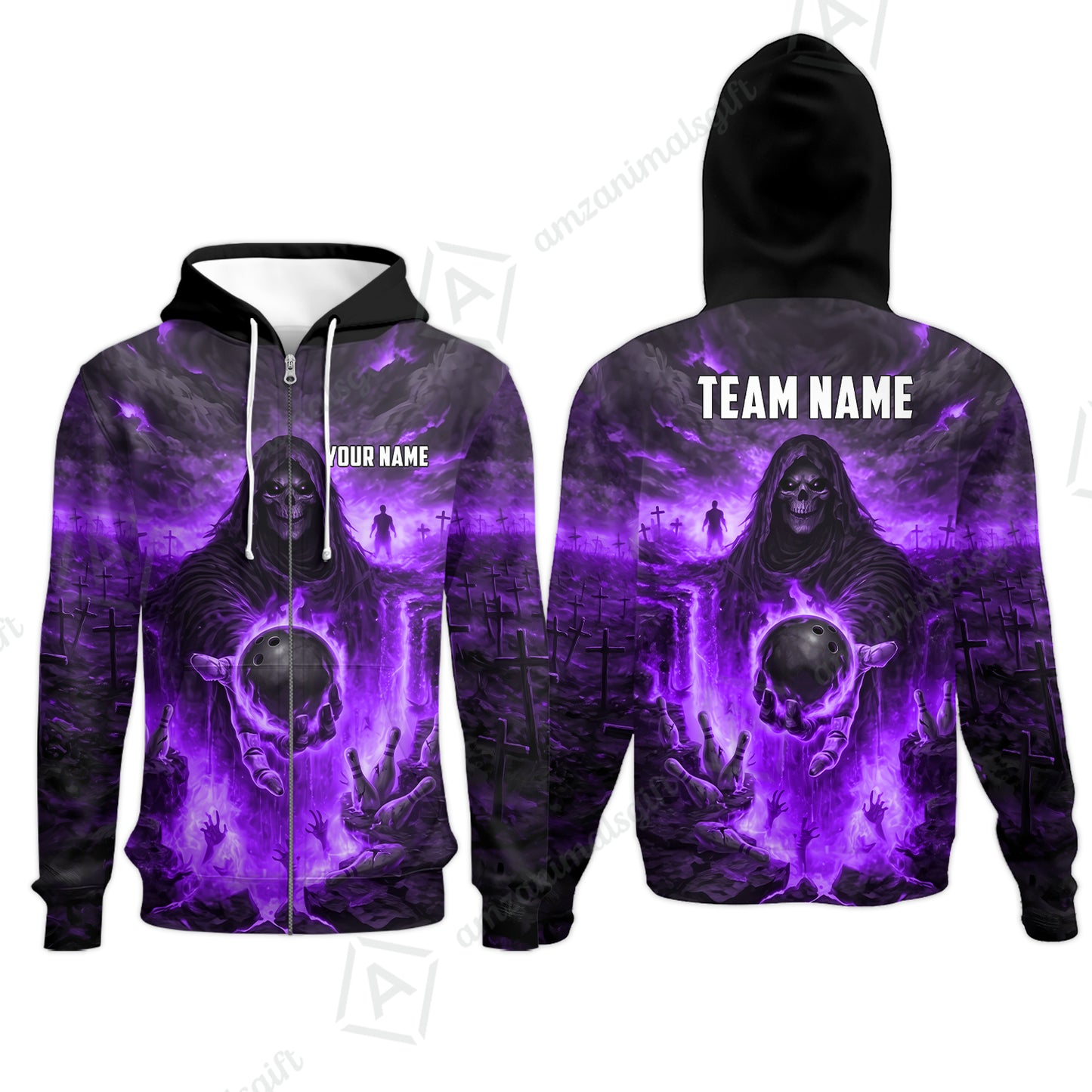 Zip Hoodie||Purple
