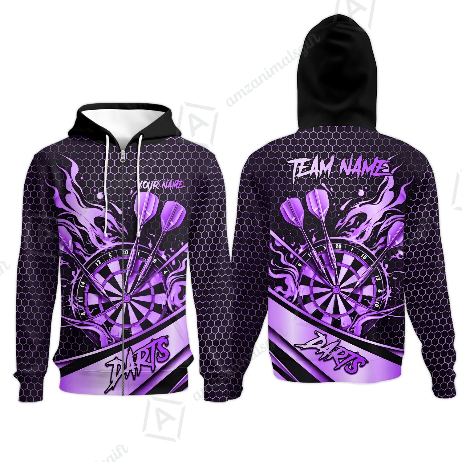 Zip Hoodie||Purple
