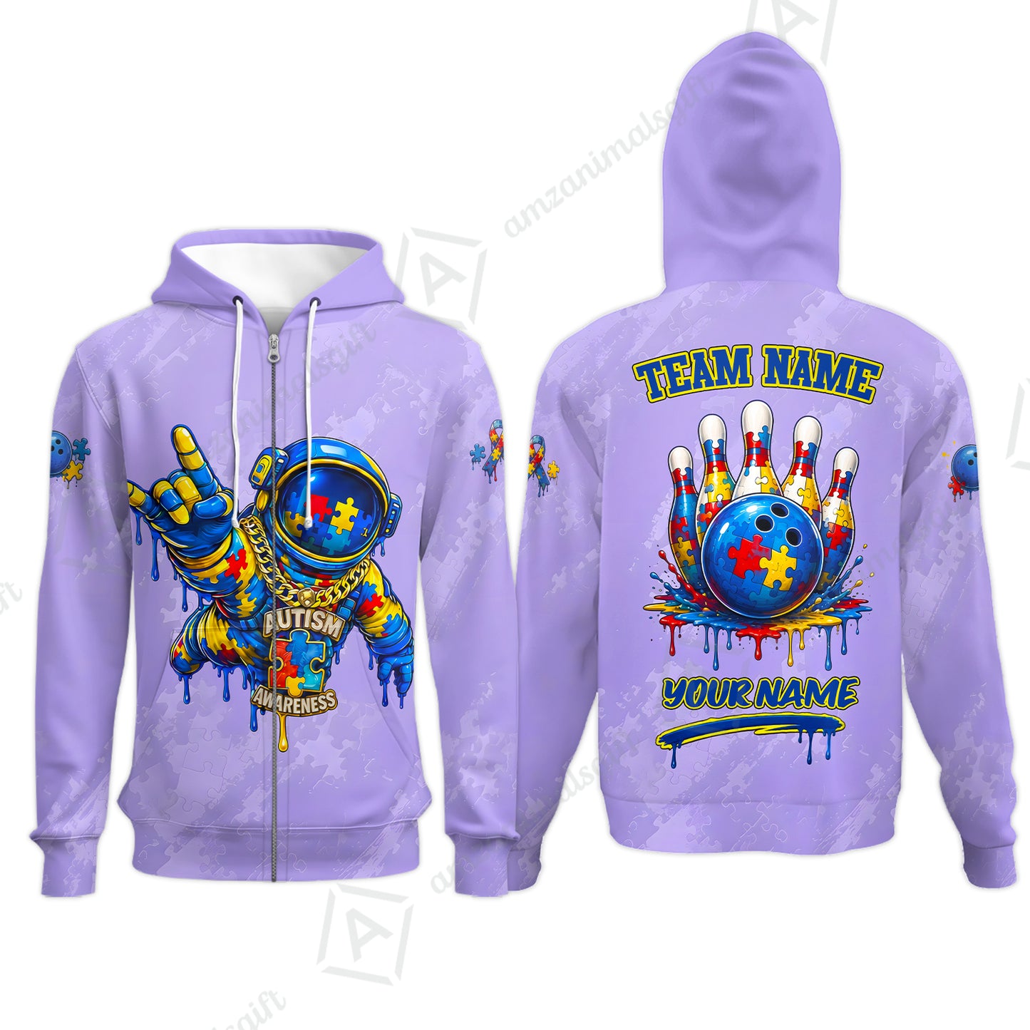 Zip Hoodie||Purple