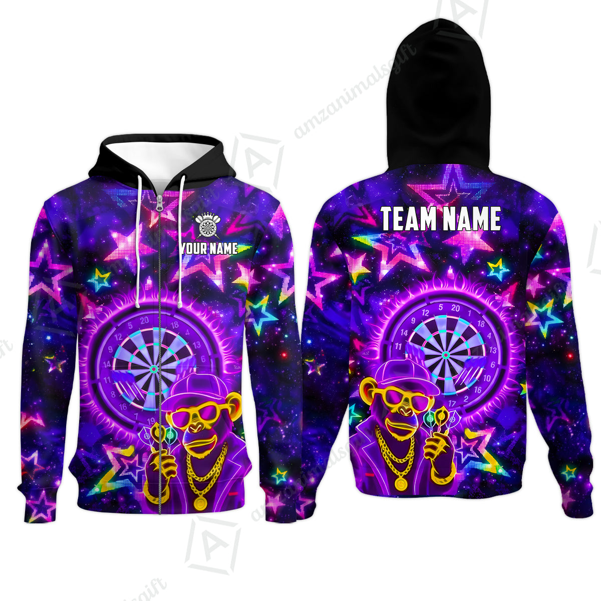 Zip Hoodie||Purple