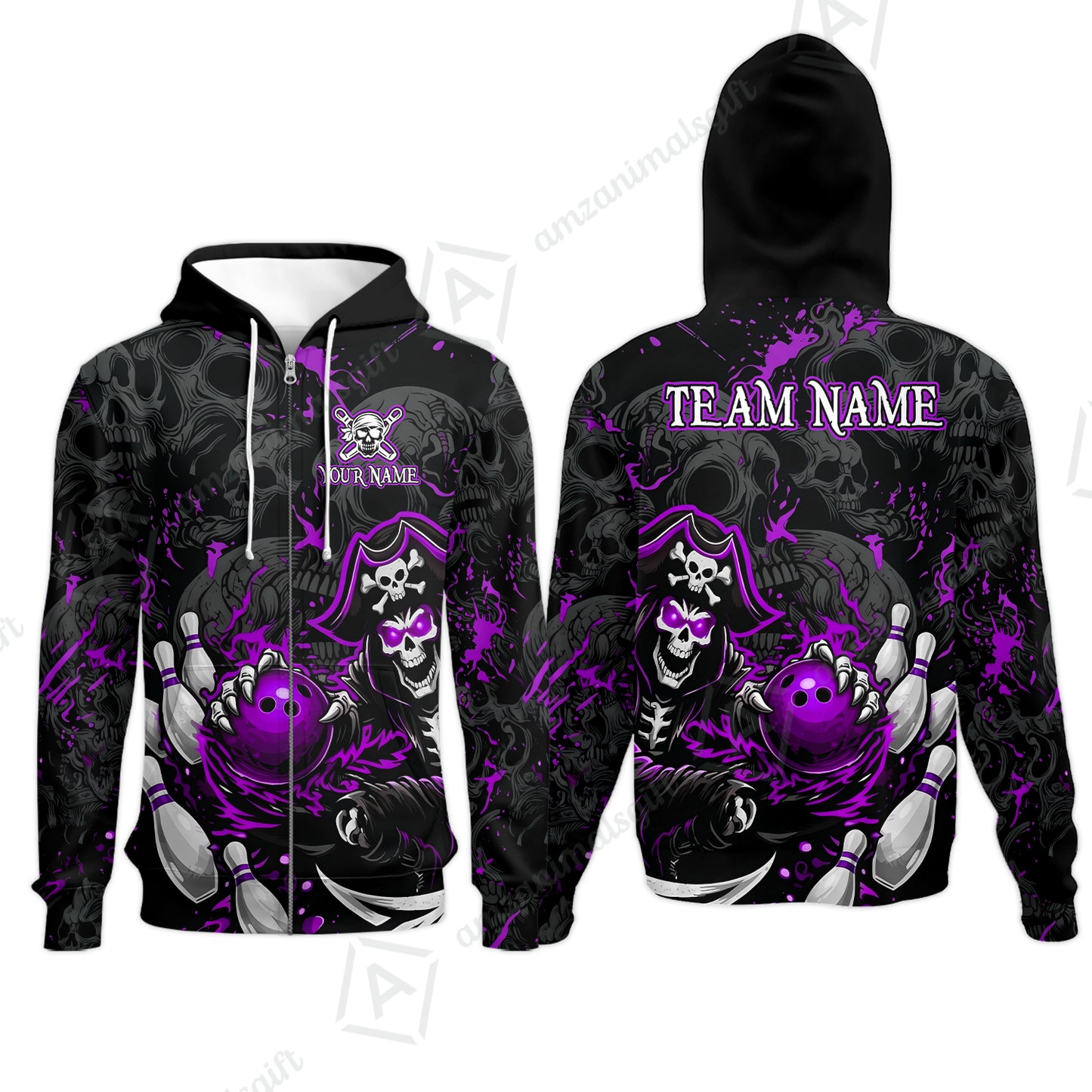 Zip Hoodie||Purple