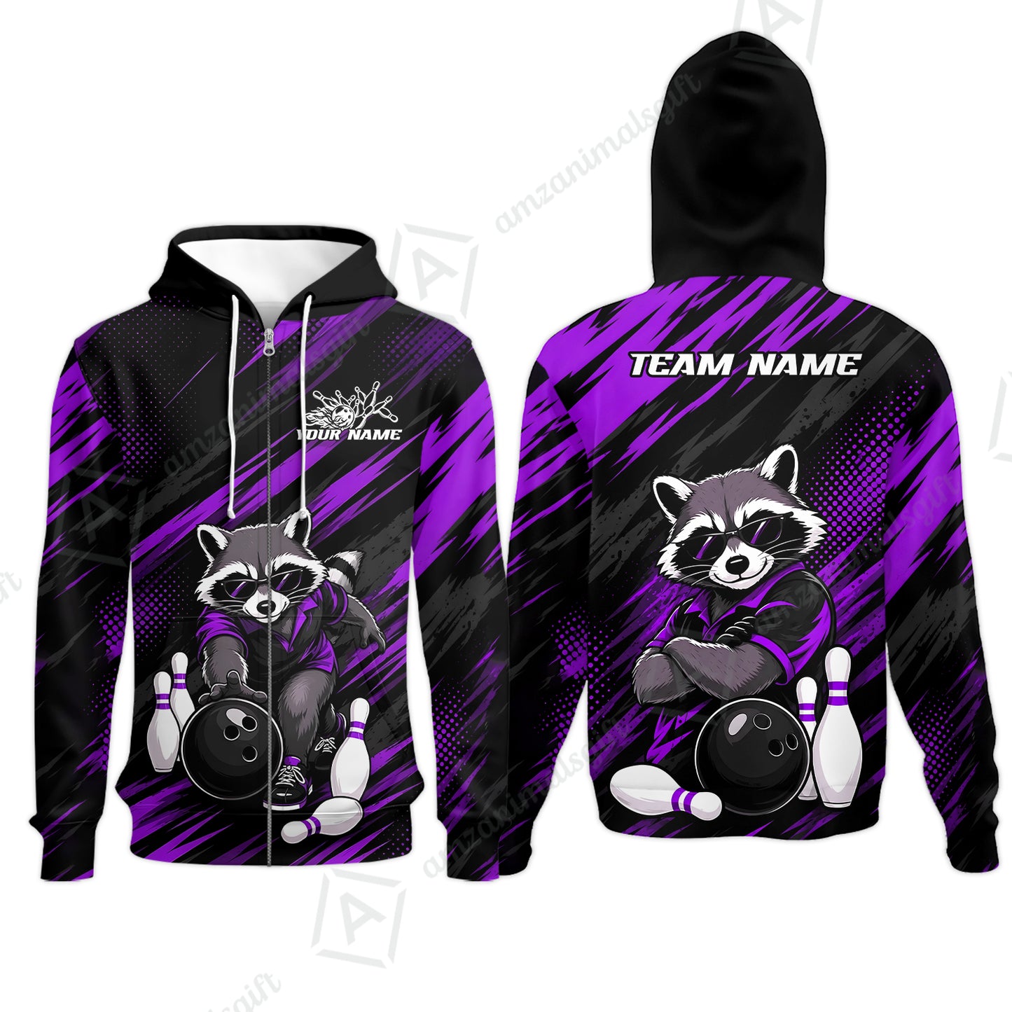 Zip Hoodie||Purple