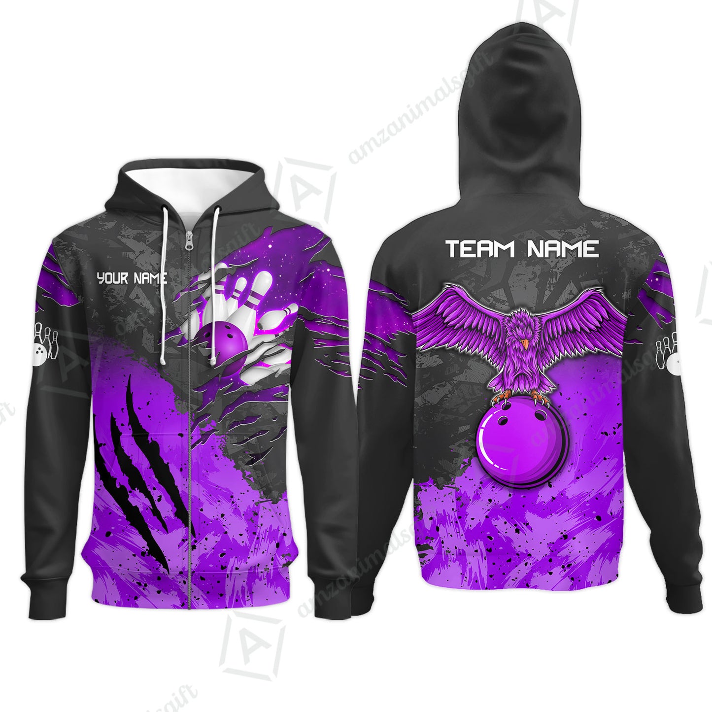 Zip Hoodie||Purple