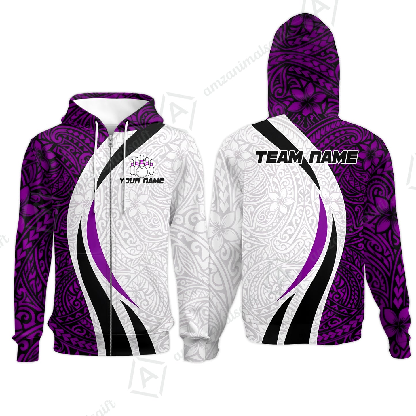 Zip Hoodie||Purple