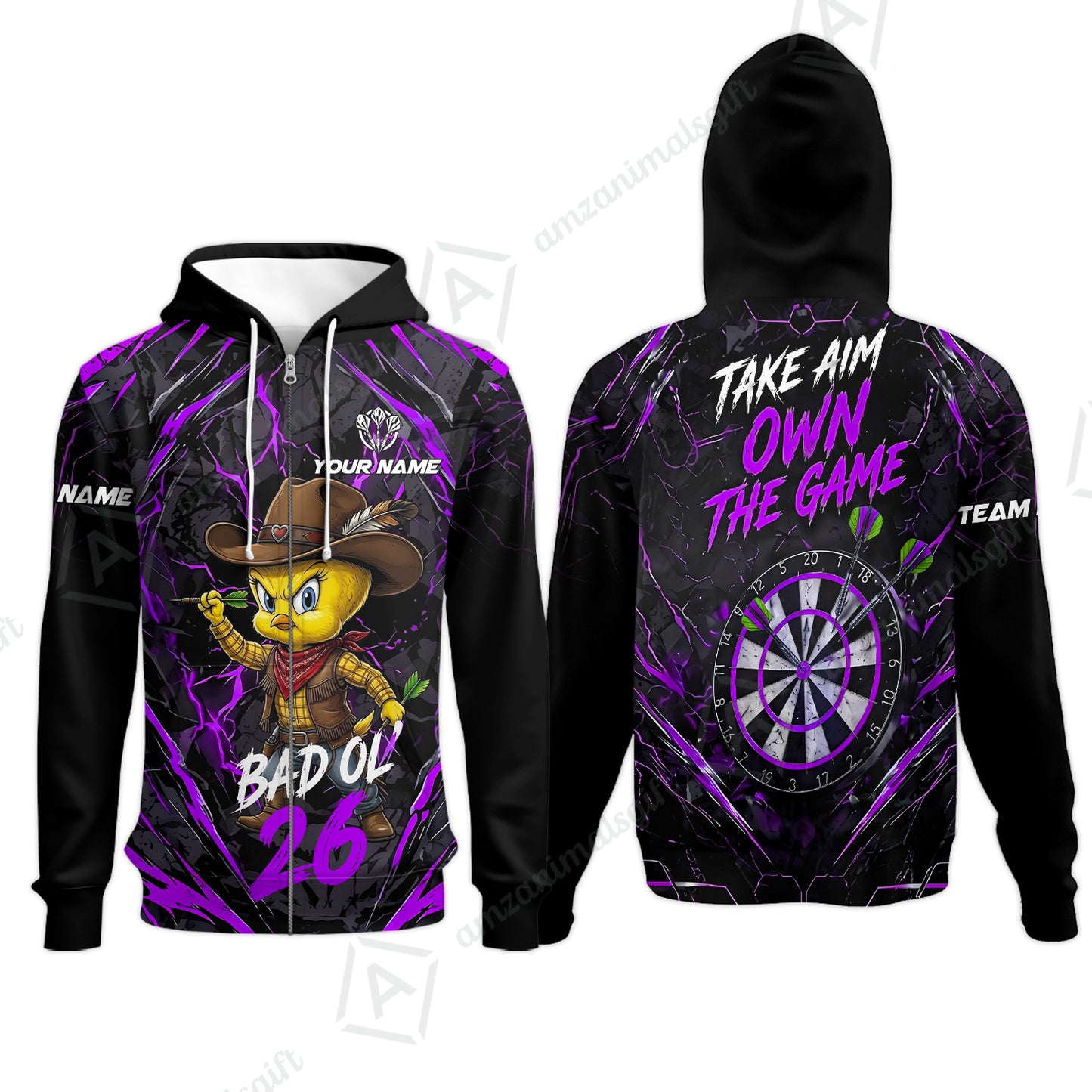 Zip Hoodie||Purple