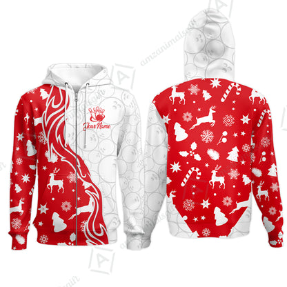 Zip Hoodie||Red