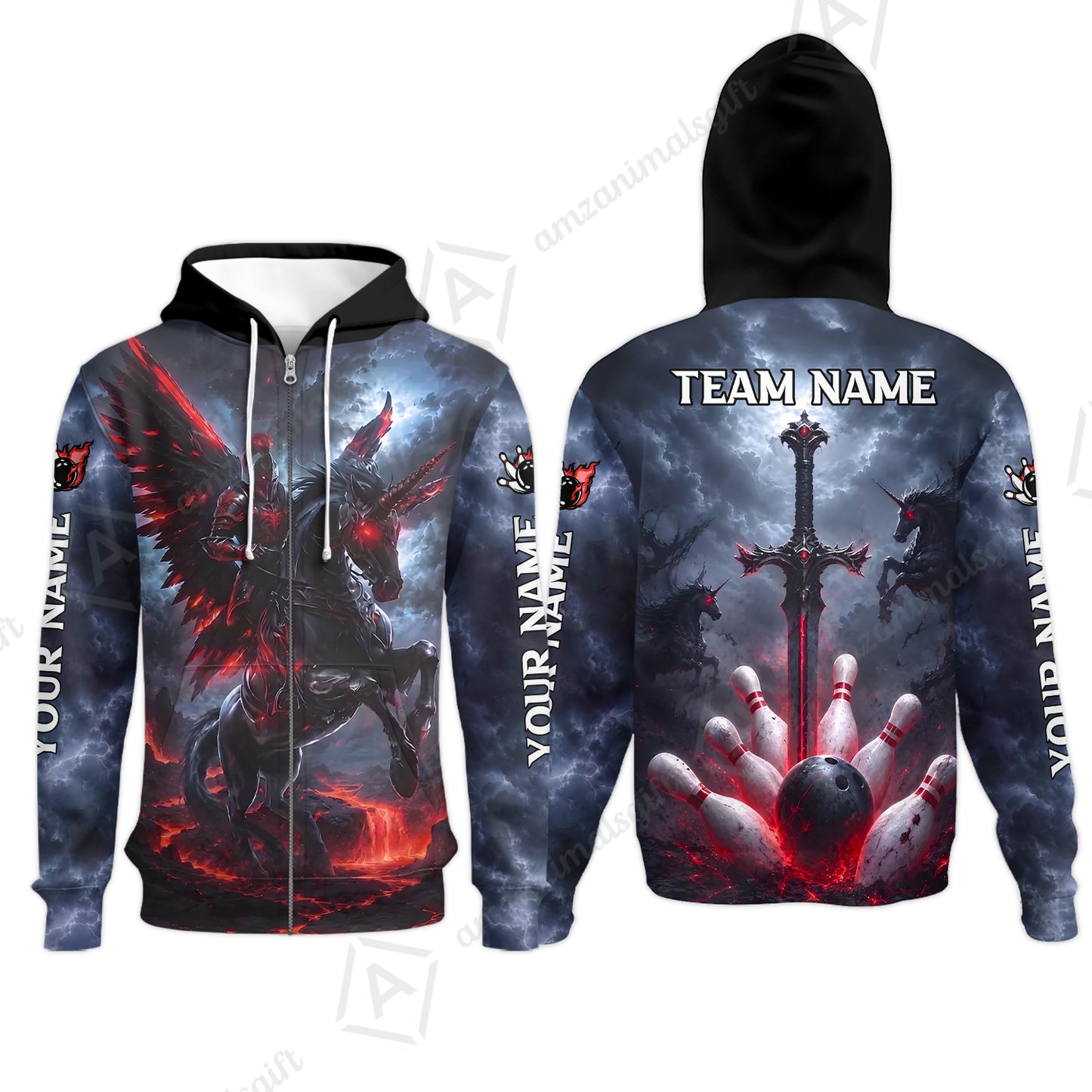 Zip Hoodie||Red