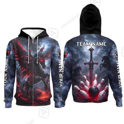 Zip Hoodie||Red