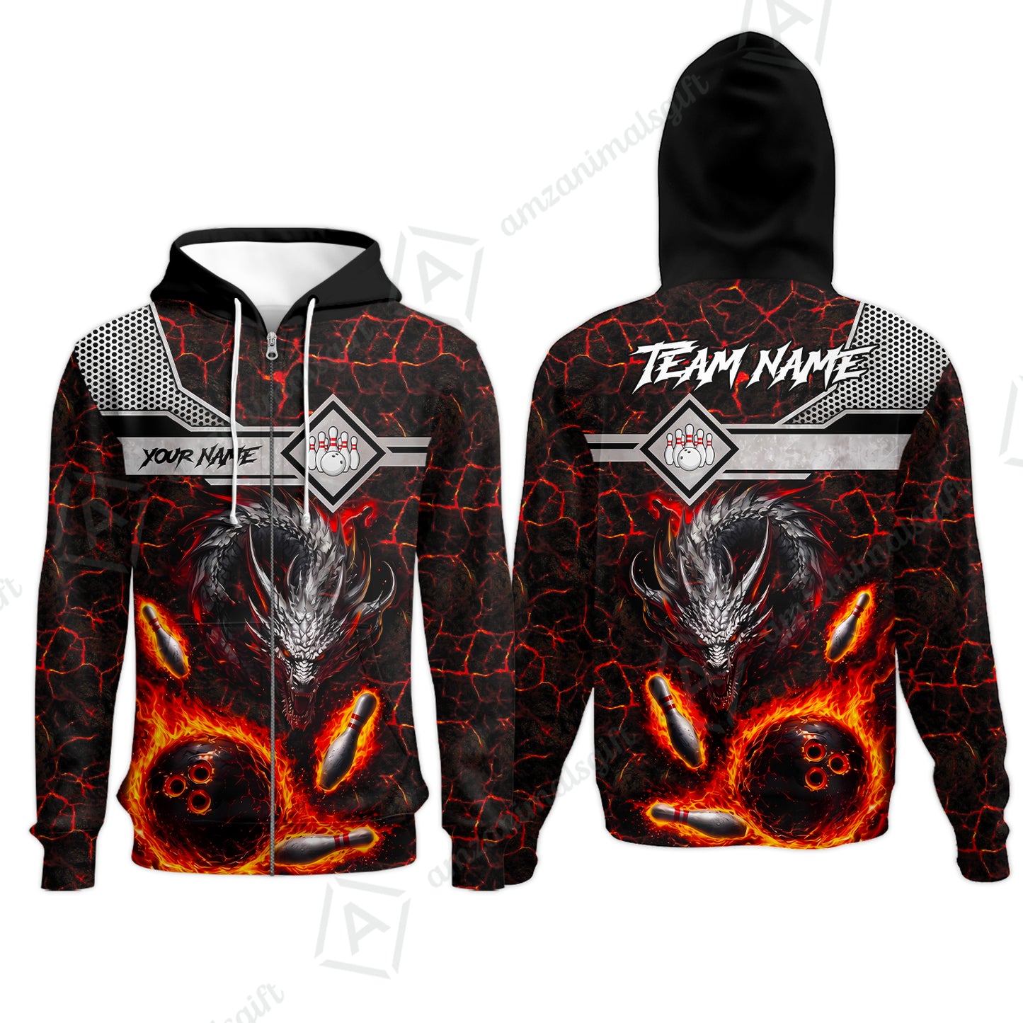 Zip Hoodie||Red