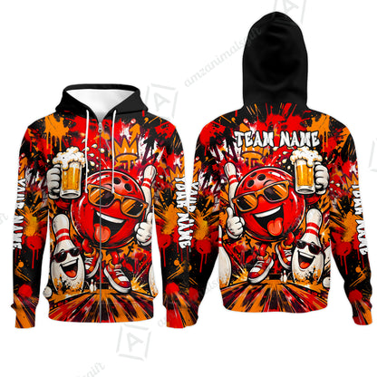 Zip Hoodie||Red