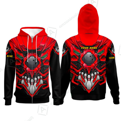 Zip Hoodie||Red