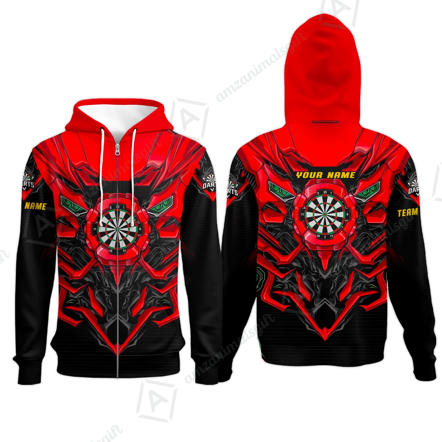 Zip Hoodie||Red