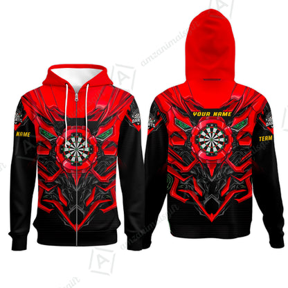 Zip Hoodie||Red