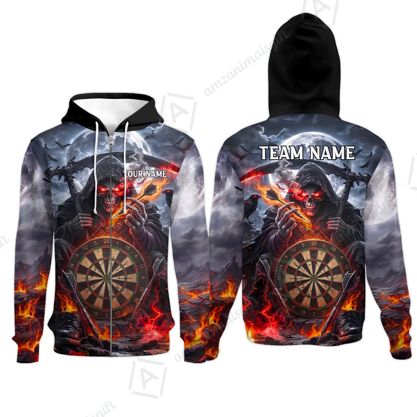 Zip Hoodie||Red