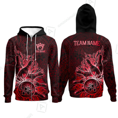 Zip Hoodie||Red