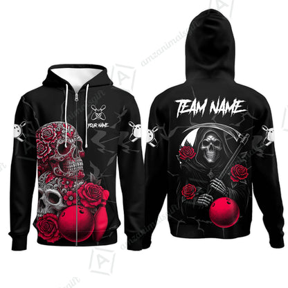 Zip Hoodie||Red