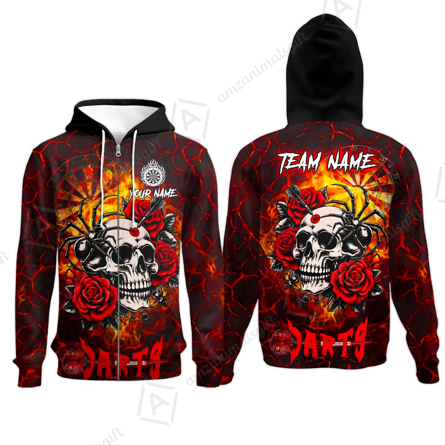 Zip Hoodie||Red