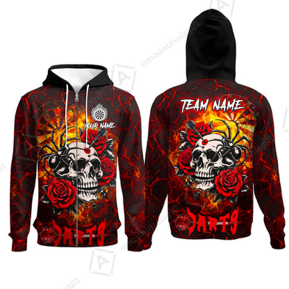 Zip Hoodie||Red