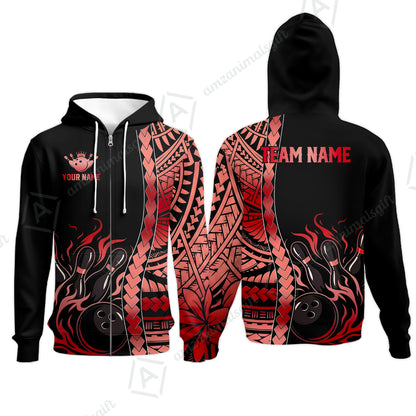 Zip Hoodie||Red