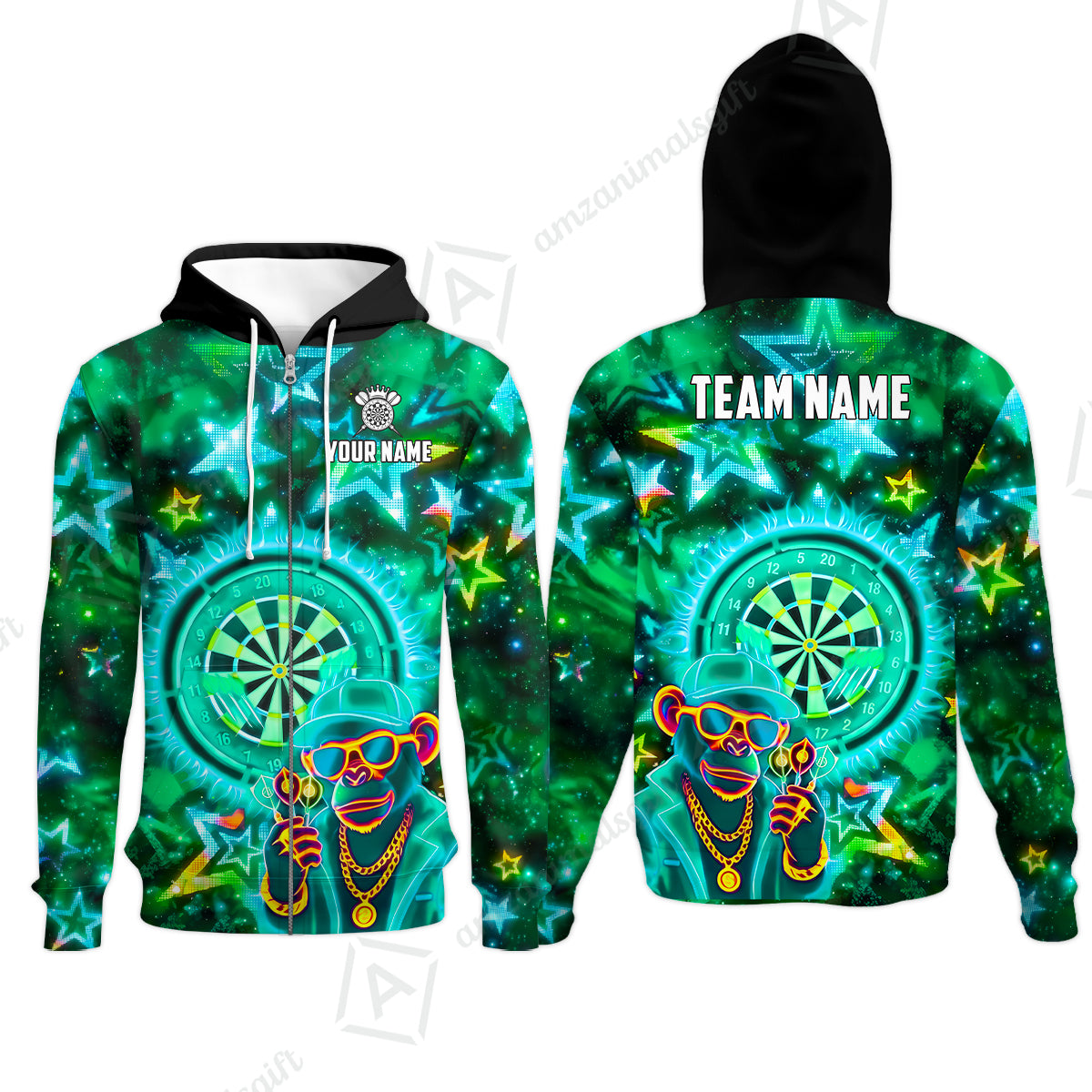 Zip Hoodie||Turquoise