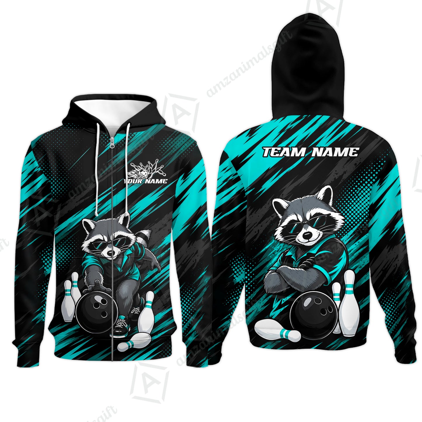 Zip Hoodie||Turquoise